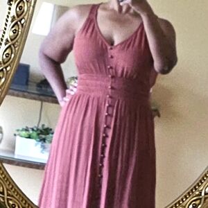 REWIND Terracotta Hi-Lo Dress